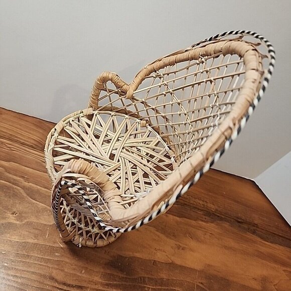 Vintage Peacock 11" Chair Tan Wicker Rattan‎ Home Decor Plant Stand Doll Chair - Picture 6 of 12